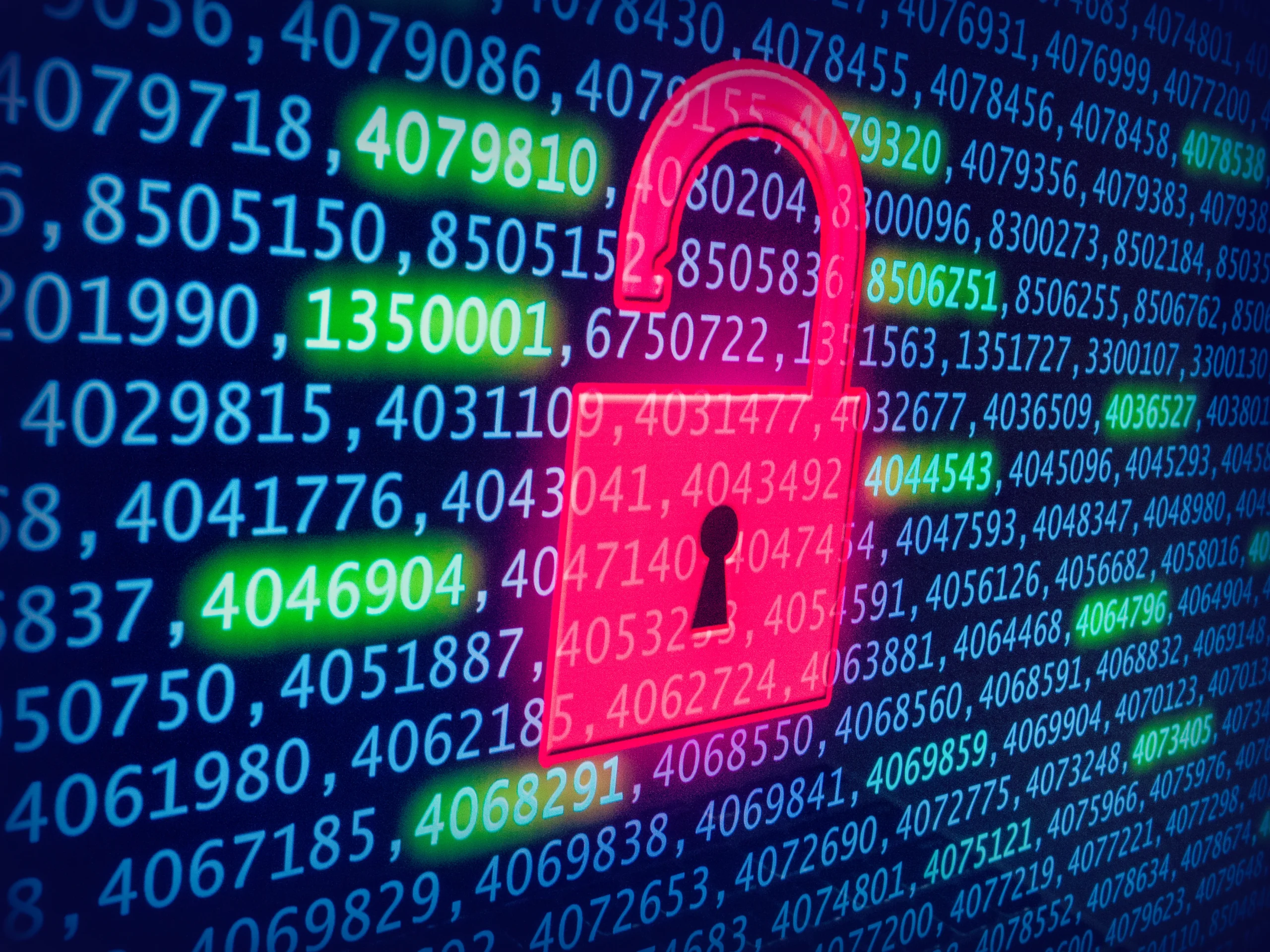 Visual representation of a data security breach caused by infostealer malware