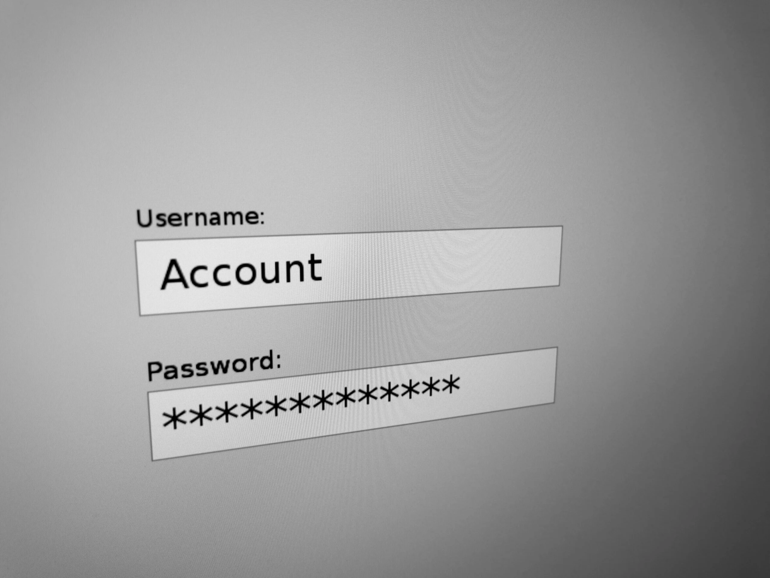 Username and password fields, the first step of any avg antivirus login