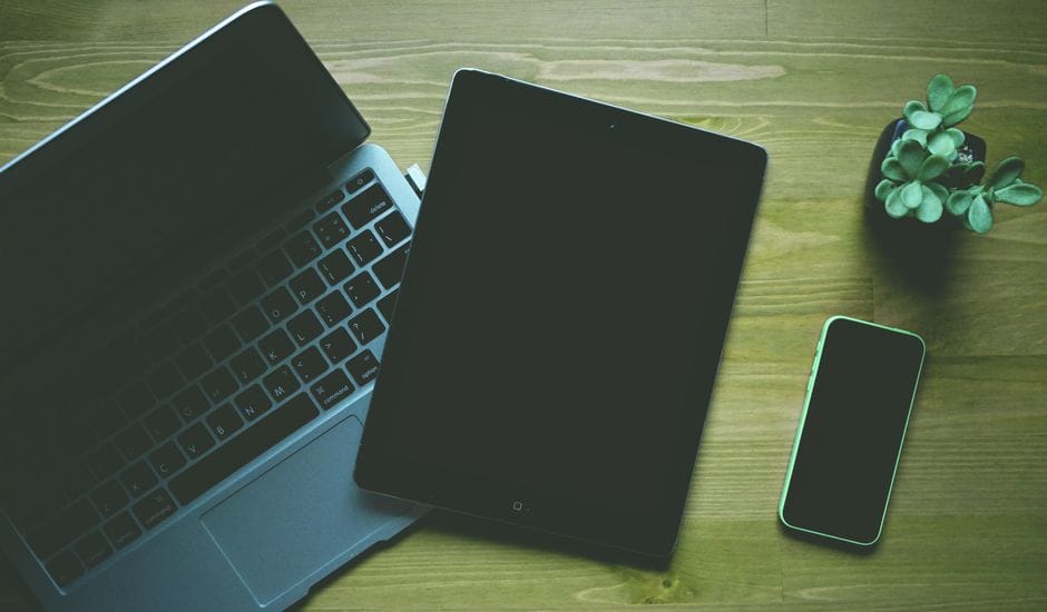 Laptop, tablet, and smartphone side by side, representing VPN use across multiple devices