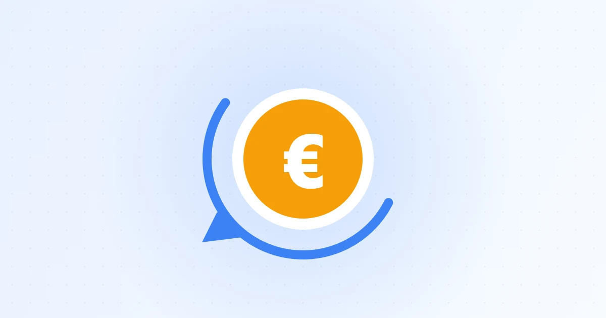 Illustration of a euro coin with a circular refund arrow