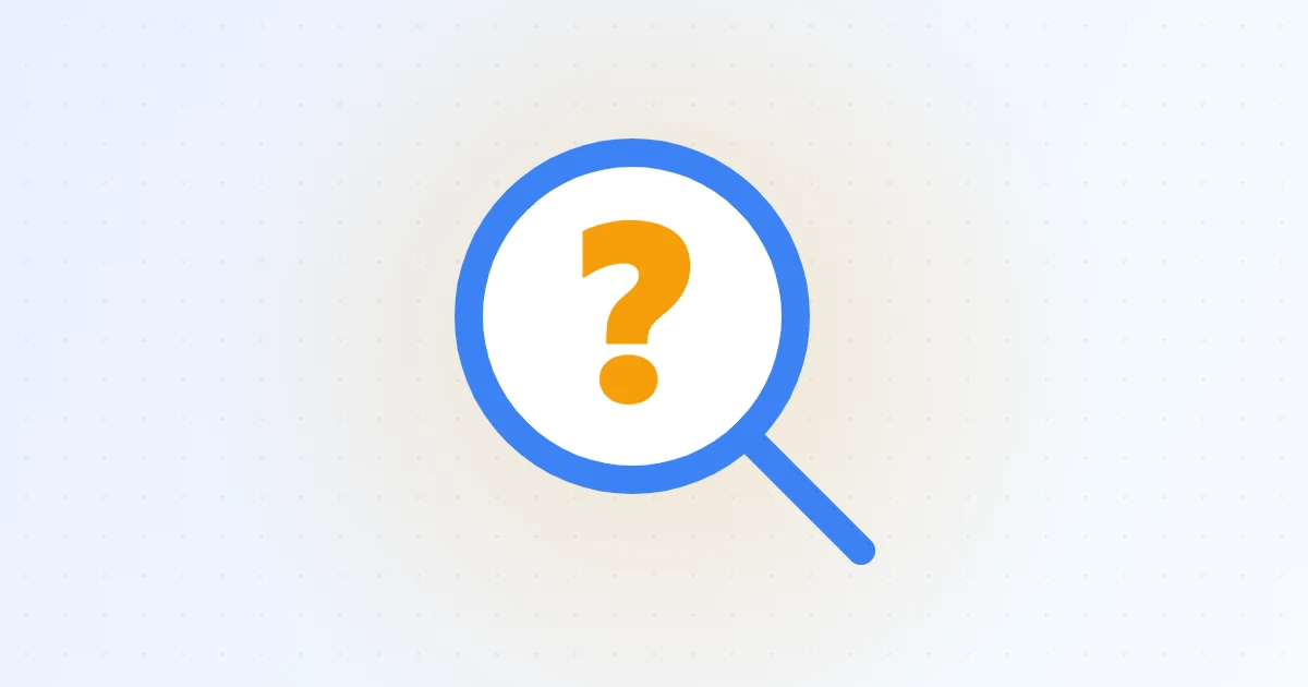 Magnifying glass with a question mark representing claims we could not verify