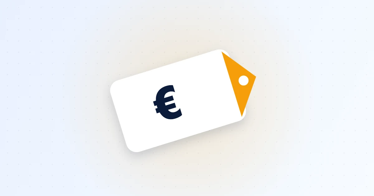 Illustration of a price tag with a euro sign