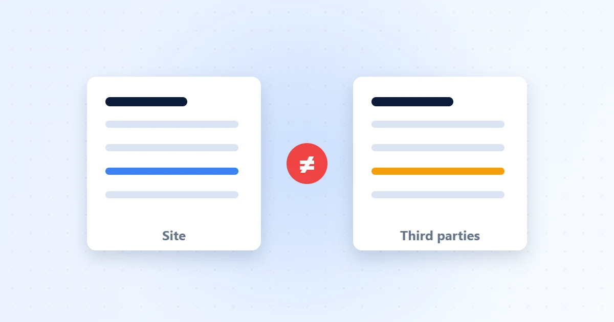 Two documents compared with a not-equal sign
